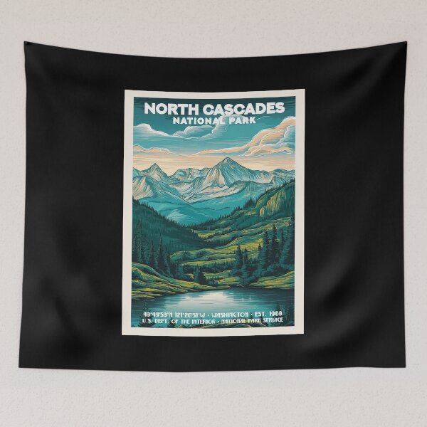 Item preview, North Cascades National Park, Vintage Travel designed and sold by PinkandP.