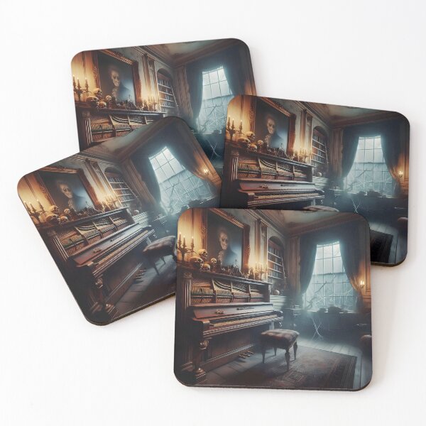 Item preview, Haunted House Piano Art: Add a Touch of Eerie Elegance to Your Decor designed and sold by PandaTShirtShop.