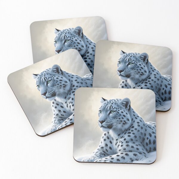 Item preview, Majestic Snow Leopard Art | Winter Wonderland Collection | Wildlife Illustration by LaLi Designs designed and sold by LaLi-Designs.