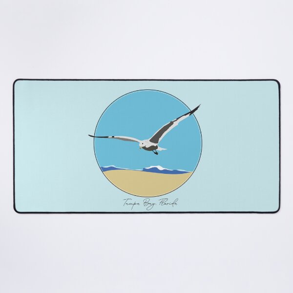 Item preview, Tampa Bay, Florida Sea Gull Flying Over Beach with Waves Design designed and sold by laughingwillows.