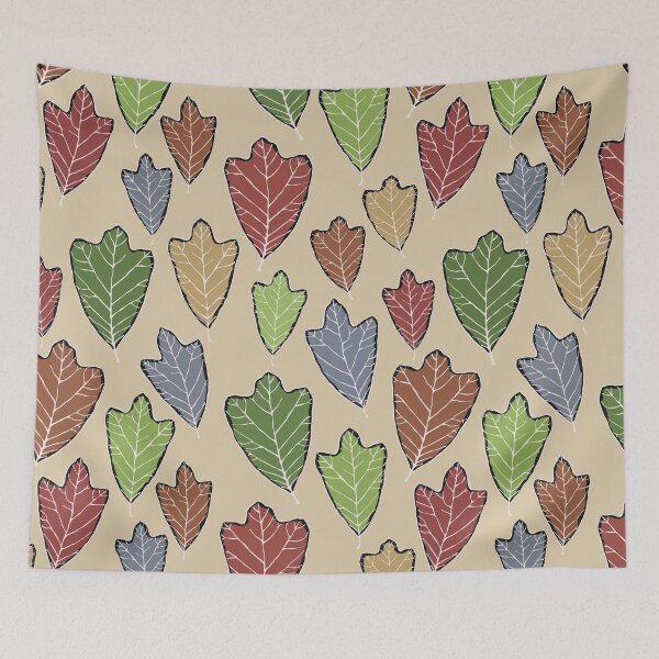 Item preview, Light Frost Hand Drawn Fall Leaves Pattern designed and sold by schorrnuff.