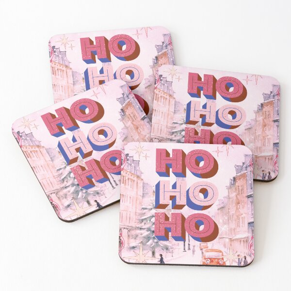 Item preview, Vintage Pink Christmas - Ho Ho Ho designed and sold by bowsbotanicals.