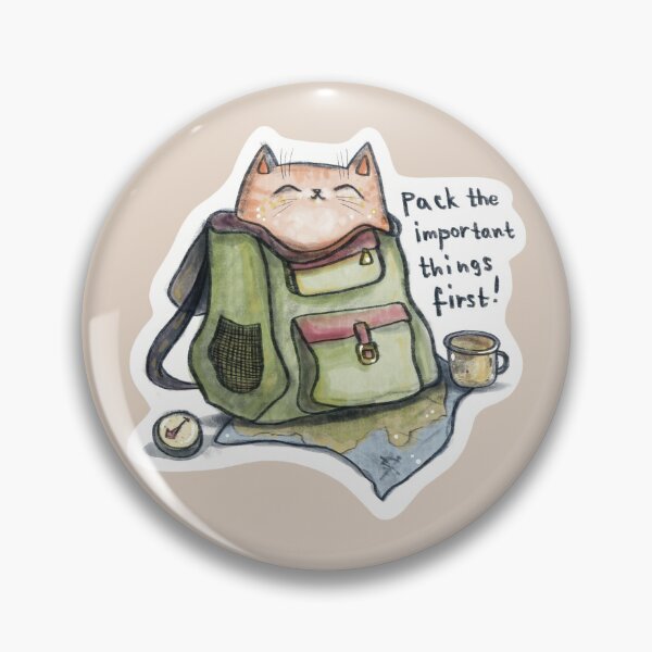 Item preview, Cat Packed In Backpack For Travel With Text designed and sold by Julia Sol.