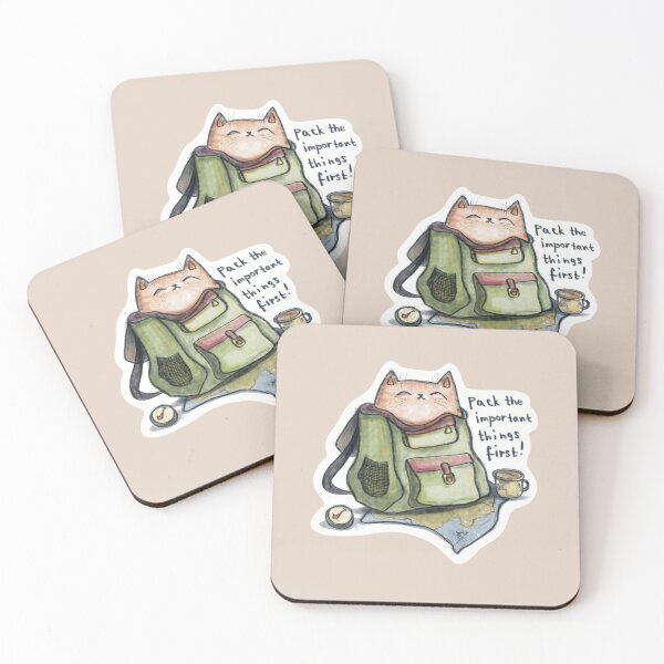 Item preview, Cat Packed In Backpack For Travel With Text designed and sold by Julia Sol.