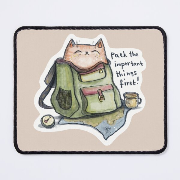 Item preview, Cat Packed In Backpack For Travel With Text designed and sold by Julia Sol.