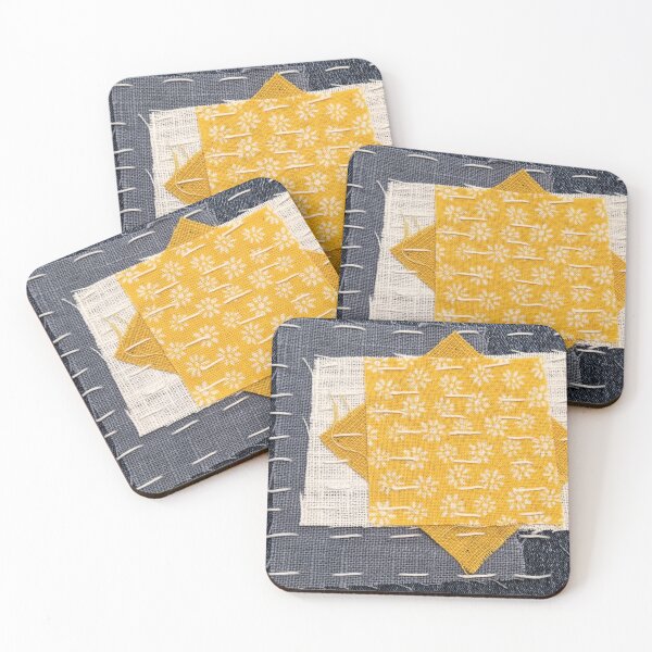 Item preview, Sashiko patch with daisies designed and sold by Autumn Hahn.