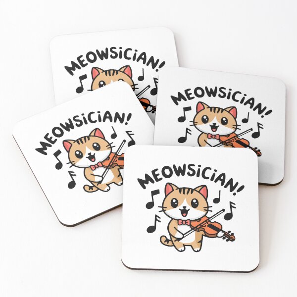 Item preview, Meowsician! Cute Violin Cat Pun designed and sold by PMCreative.