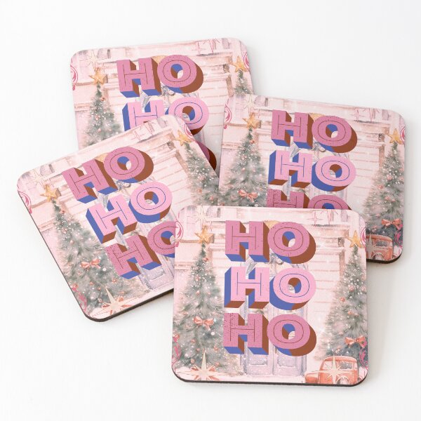 Item preview, Pink Vintage Christmas - Ho Ho Ho designed and sold by bowsbotanicals.