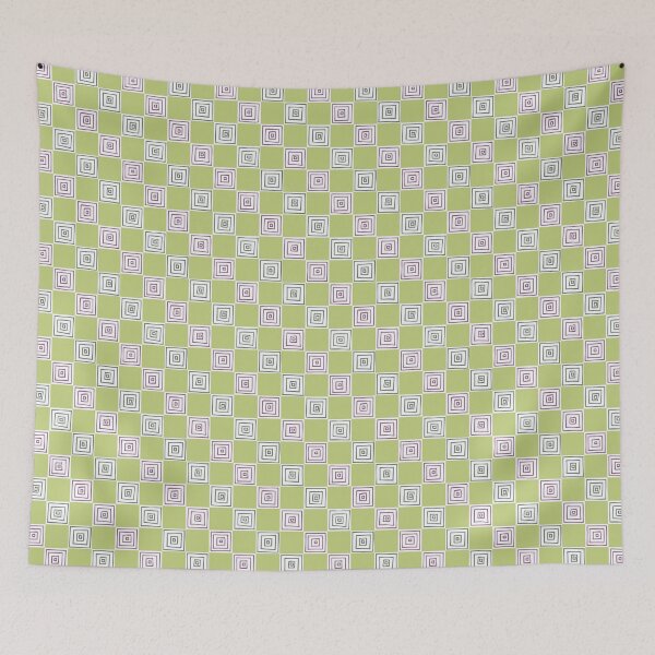 Item preview, Green Twist Hand Drawn Concentric Square Pattern designed and sold by schorrnuff.