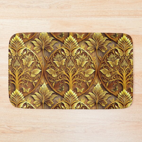 Item preview, Whimsical laser carving teak-wood golden tree designed and sold by sutja.
