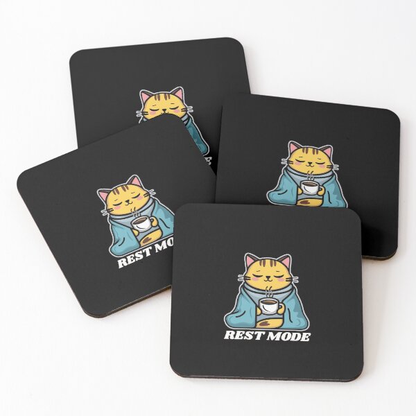 Item preview, Rest Mode Cat With Coffee designed and sold by vaxiek.
