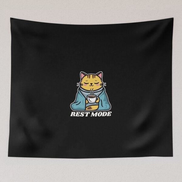 Item preview, Rest Mode Cat With Coffee designed and sold by vaxiek.