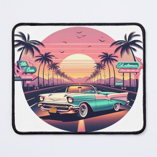 Item preview, Good Vibes & Classic Rides Retro Vintage 1950's Shirt, Retro Sunset Road, Vintage Retro Shirt, Vintage car lover designed and sold by LoliDesignShop.