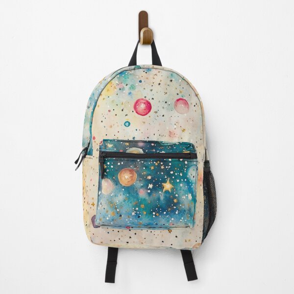 Item preview, Abstract Cosmic Watercolor – A Sky Filled with Tiny Planets and Stars designed and sold by solynneart.
