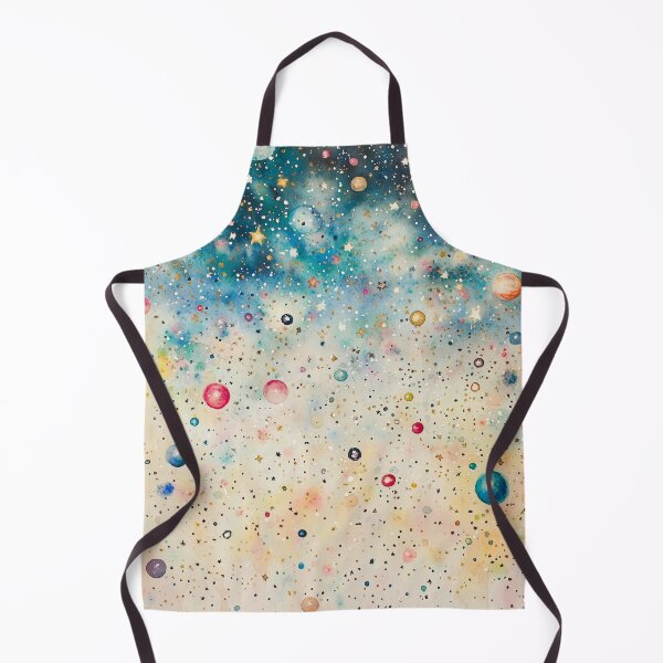 Item preview, Abstract Cosmic Watercolor – A Sky Filled with Tiny Planets and Stars designed and sold by solynneart.