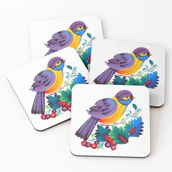 Item preview, Titmouse on a branch Petrykivka style designed and sold by ZamriiArt.