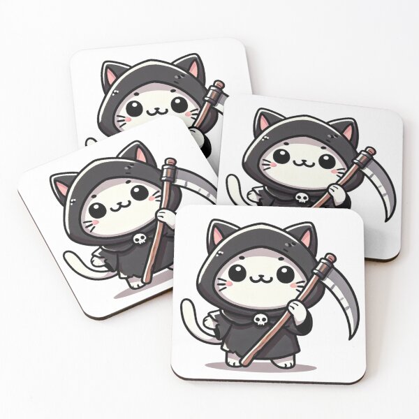Item preview, Grim Purr The Adorable Reaper Cat designed and sold by NineNIGHT404.