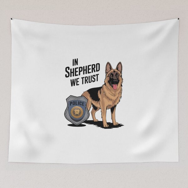 Item preview, German sherpherd artwork: In Shepherd We Trust designed and sold by Davideus.