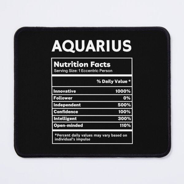 Item preview, Aquarius Horoscope Funny Nutritional Facts Gifts designed and sold by SpeakSarcasm.