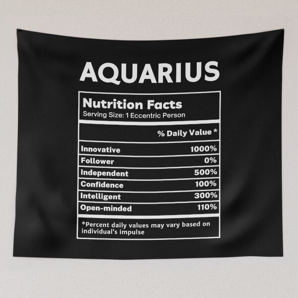 Item preview, Aquarius Horoscope Funny Nutritional Facts Gifts designed and sold by SpeakSarcasm.