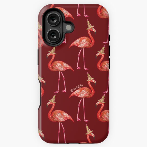 Flamboyant Flamingo Cherry Red iPhone Tough Case