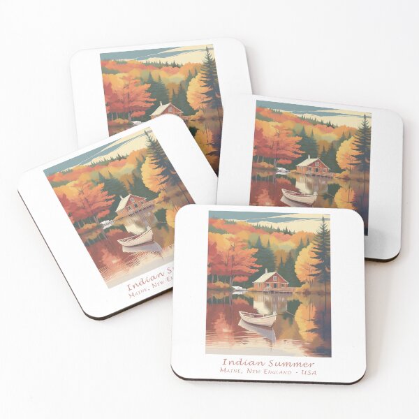 Item preview, Indian Summer in Maine New England - Vintage travel poster in retro style designed and sold by pod24.