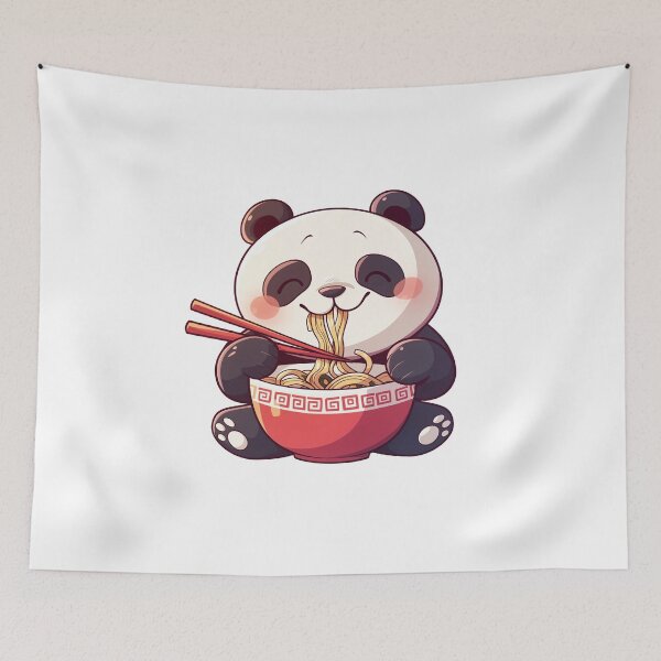 Item preview, Cute Panda Eating Noodles designed and sold by InkInduldge.