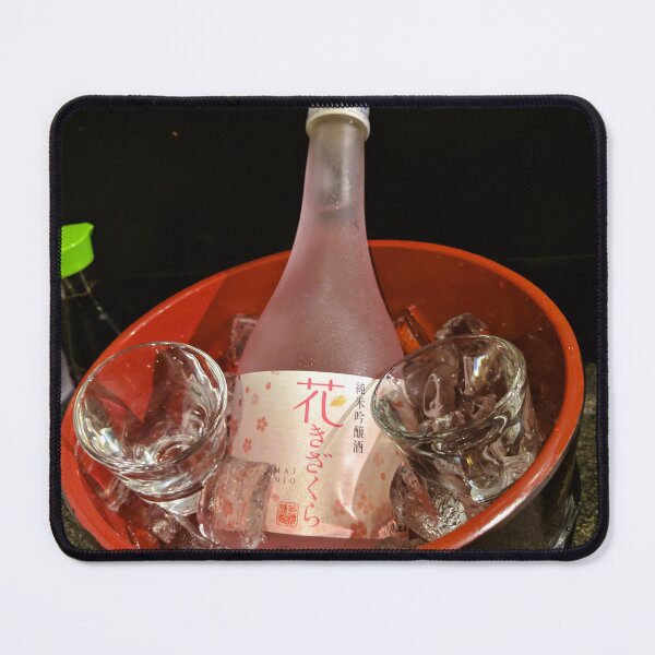 Item preview, Pink Sake in Ice with Glasses designed and sold by Autumn Hahn.