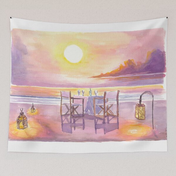 Item preview, Romantic Sunset Dinner at the Serene Beach. designed and sold by artshop77.