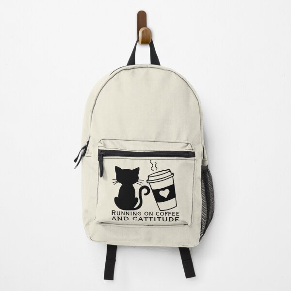 Item preview, Catitude and coffee - cute cartoon kitty designed and sold by EvergreenWhimsy.