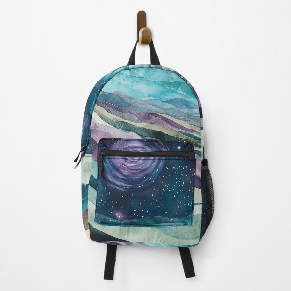 Item preview, Minimalist Cosmic Valleys Watercolor Print – Starry Landscape Art designed and sold by solynneart.