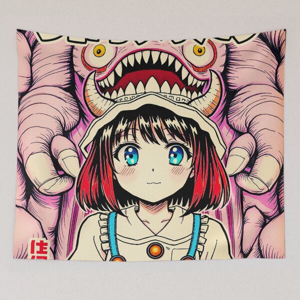 Item preview, Vintage Japanese Manga Monster Girl Retro Anime Art designed and sold by AnimeMangaGirls.