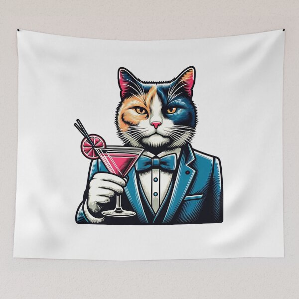Item preview, Bartender Cat - funny cat design designed and sold by ReneMM.