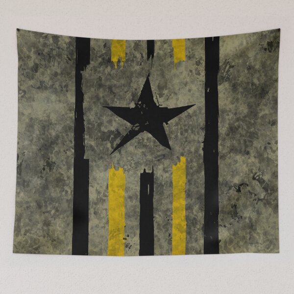 Item preview, Black and yellow stripes with star over stains enviroment designed and sold by AlbertoRuiZ.