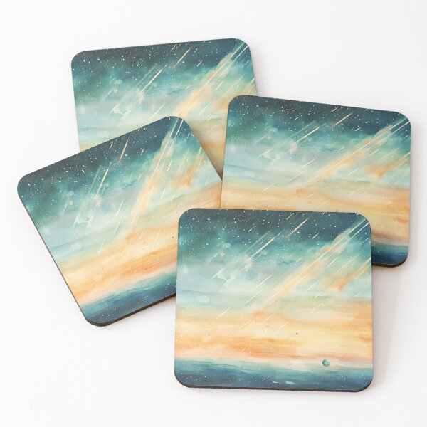 Item preview, Cosmic Meteor Shower Watercolor – Night Sky Abstract Art designed and sold by solynneart.
