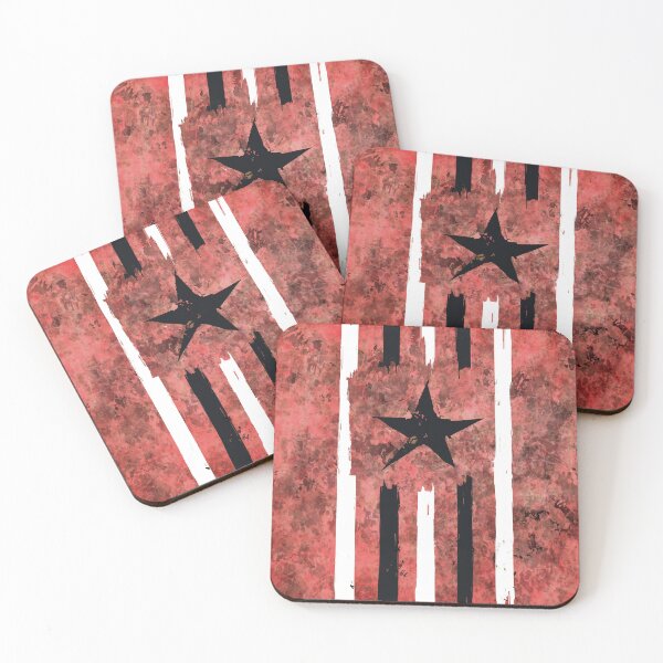 Item preview, Black and white stripes with star over redish stains enviroment designed and sold by AlbertoRuiZ.