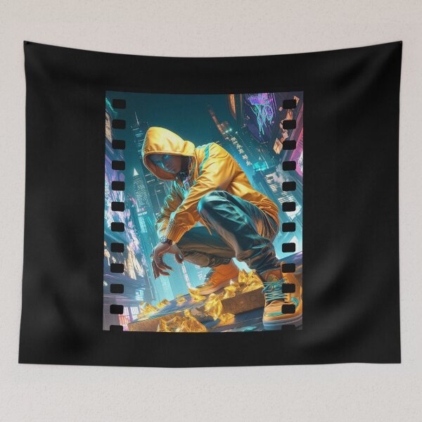 Item preview, Futuristic Rapper in Urban Jungle – Bold Street Art Design designed and sold by Hungry-Murphy.