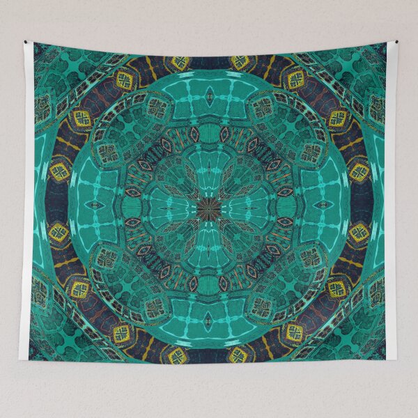 Item preview, Elegant Organic African Mandala in Teal designed and sold by carlitapeartree.