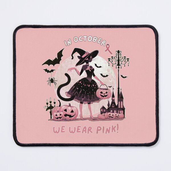 Item preview, Black Cat and in october we wear, Breast Cancer Awareness Month, cat ,pink, autumn is coming, fall stagion and Halloween designed and sold by Collagedream.