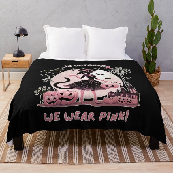 Item preview, Black Cat and in october we wear, Breast Cancer Awareness Month, cat ,pink, autumn is coming, fall stagion and Halloween designed and sold by Collagedream.