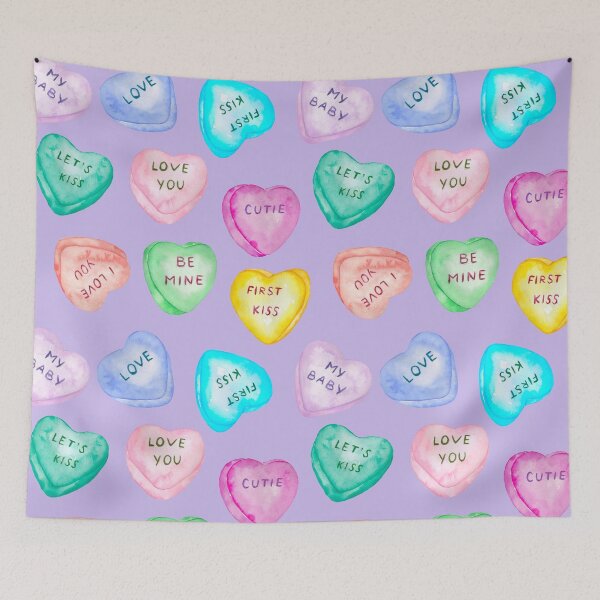 Item preview, Conversation Hearts Pattern designed and sold by HematiteDesign.