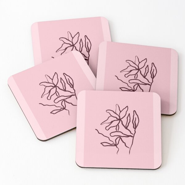 Item preview, Pink Boho Minimal Leaves Design designed and sold by bowsbotanicals.