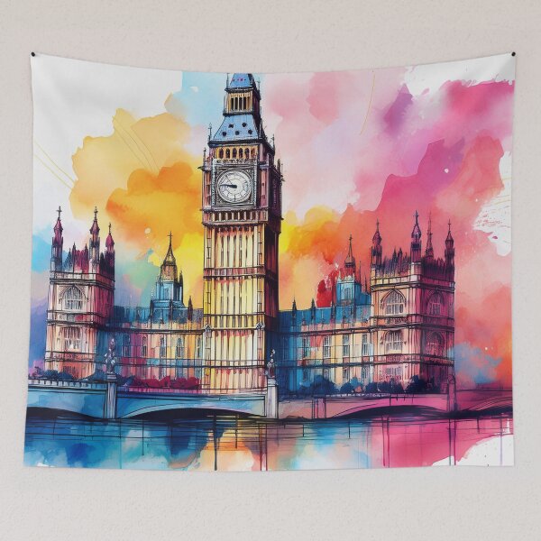 Item preview, Vibrant Big Ben with Colourful Splash Design designed and sold by RaiyaTees.