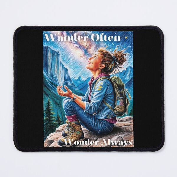 Item preview, Wander Often, Wonder Always Woman Hiker designed and sold by MouseWisdom.