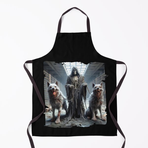 Item preview, Death with Zombie Wolves on Chains – Dark and Powerful Artwork designed and sold by Hungry-Murphy.