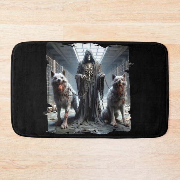 Item preview, Death with Zombie Wolves on Chains – Dark and Powerful Artwork designed and sold by Hungry-Murphy.