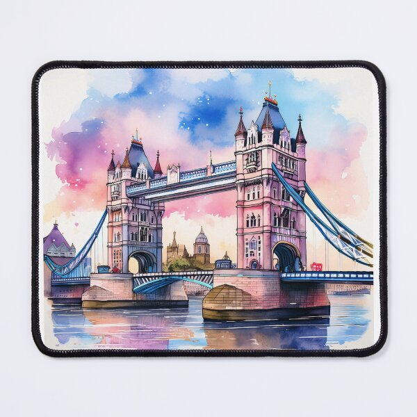 Item preview, Colourful Watercolour Tower Bridge London designed and sold by RaiyaTees.