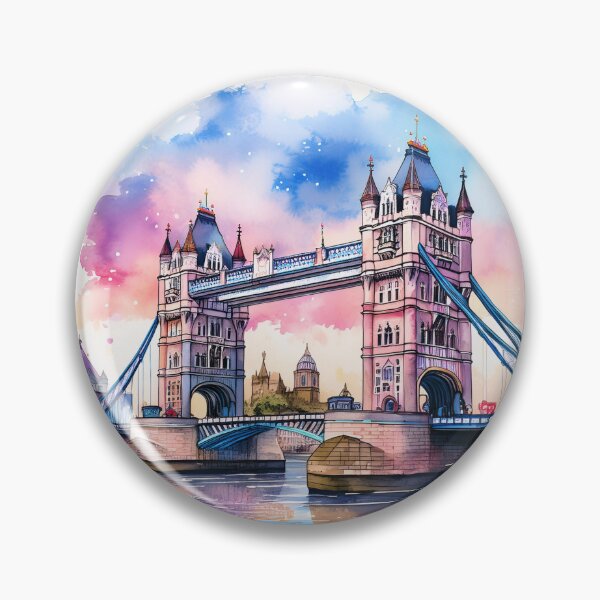 Item preview, Colourful Watercolour Tower Bridge London designed and sold by RaiyaTees.