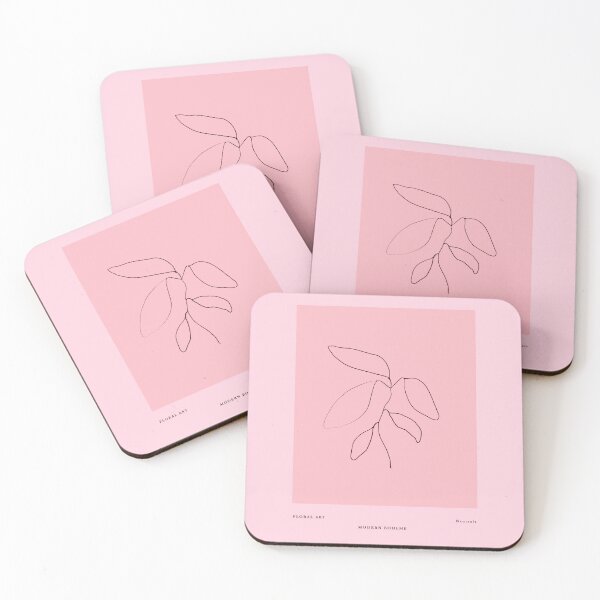 Item preview, Vintage Pink Boho Leaves designed and sold by bowsbotanicals.