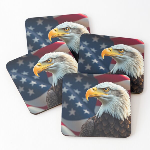 Item preview, Badass Bald Eagle next to its Flag designed and sold by SublimeMusings.